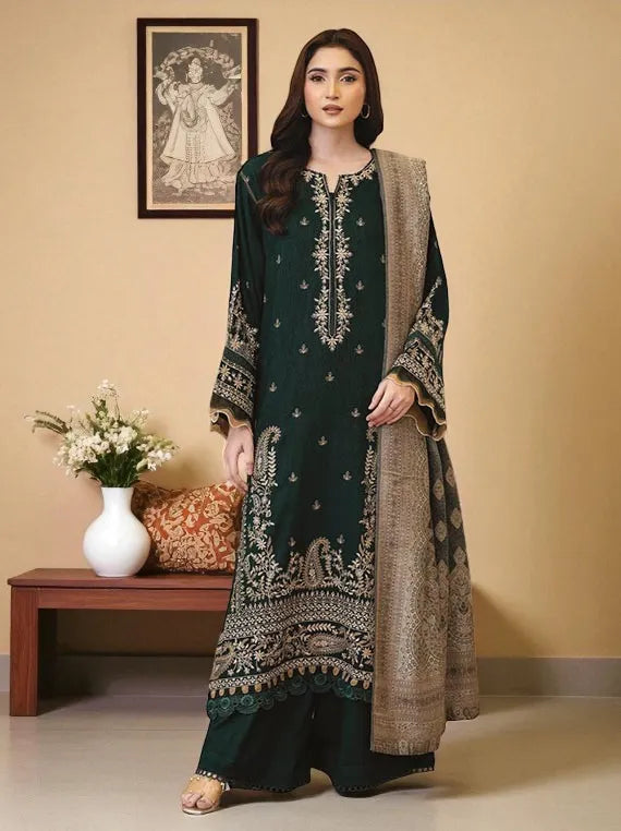 Enzah by Johra Embroidered Peach Leather Collection 2025 (JW-180)