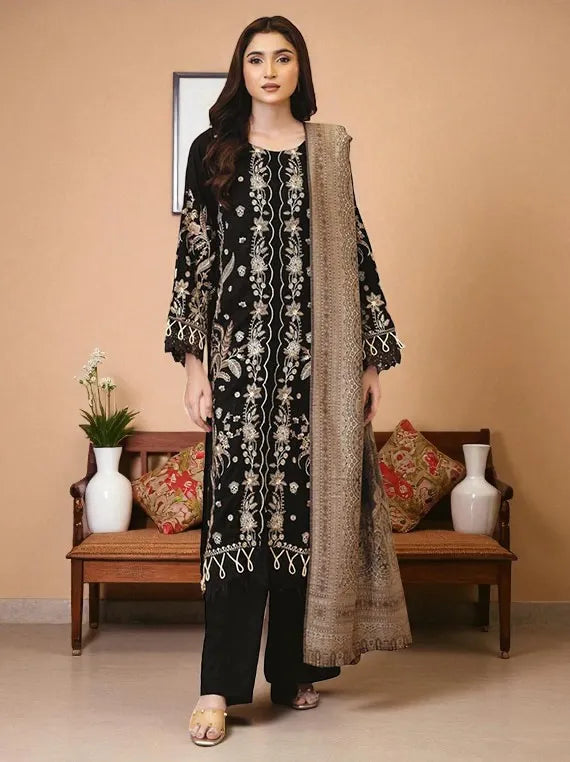 Enzah by Johra Embroidered Peach Leather Collection 2025 (JW-182)