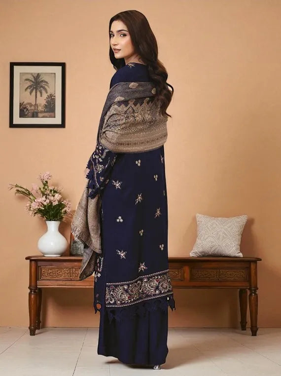 Enzah by Johra Embroidered Peach Leather Collection 2025 (JW-178)