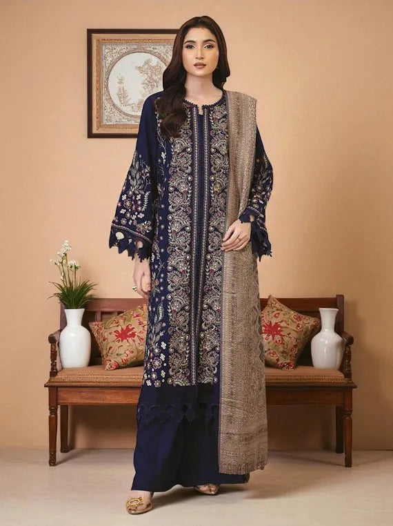 Enzah by Johra Embroidered Peach Leather Collection 2025 (JW-178)
