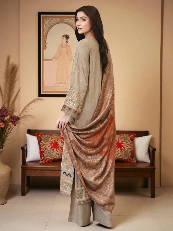 Enzah by Johra Embroidered Peach Leather Collection 2025 (JW-179)