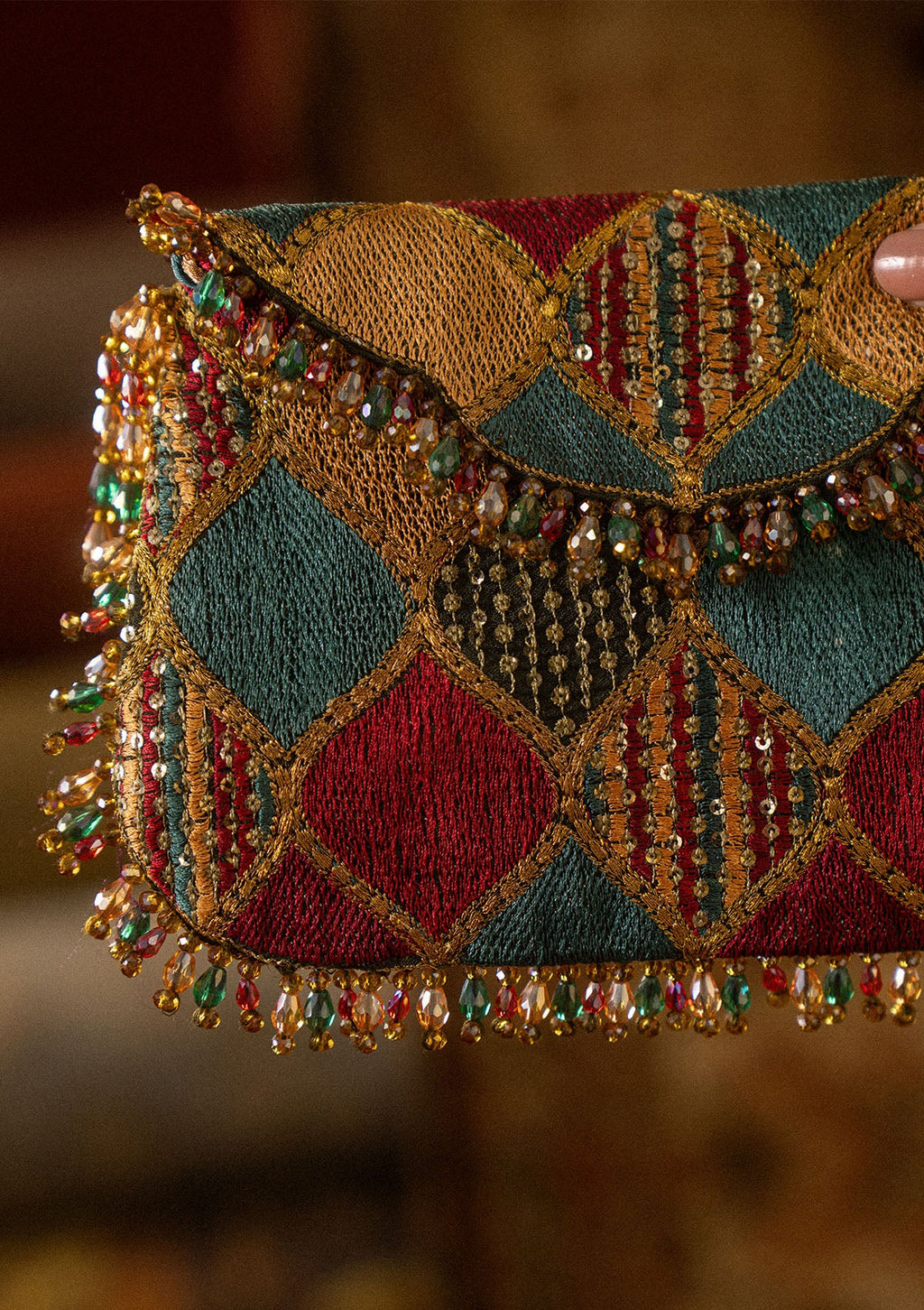 SARI EDIT '25 - TEAL MULTI CHATTA PATTI SHOULDER BAG