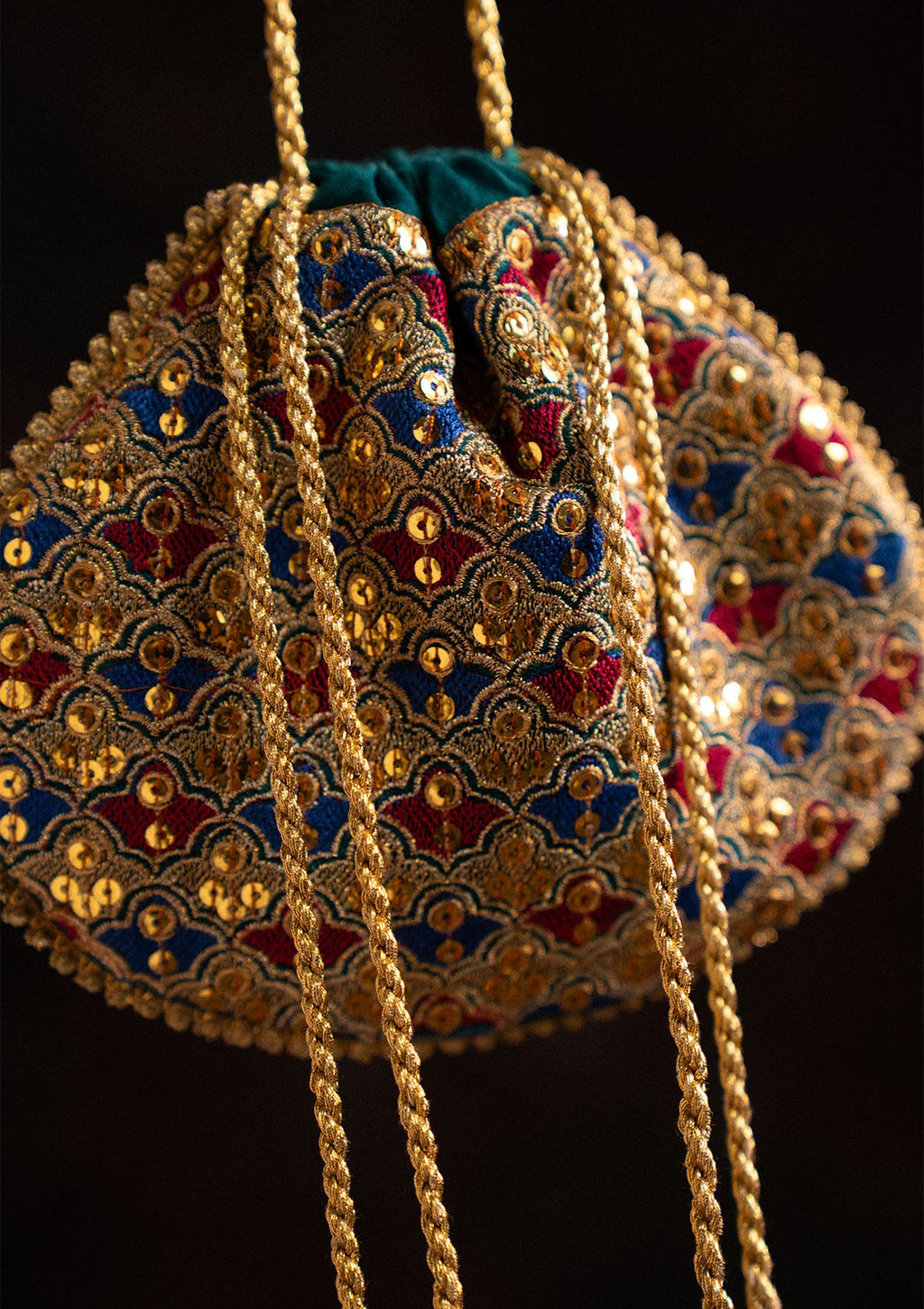 SARI EDIT '25 - TEAL MULTI SILK POTLI